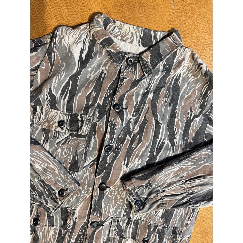 Vintage SaftBak USA Camo Hunting Shirt Jacket Mens M Mossy Oak Style